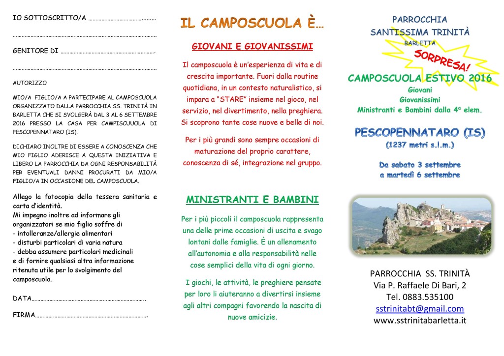 Cedola Camposcuola PESCOPENNATARO 2016- fronte